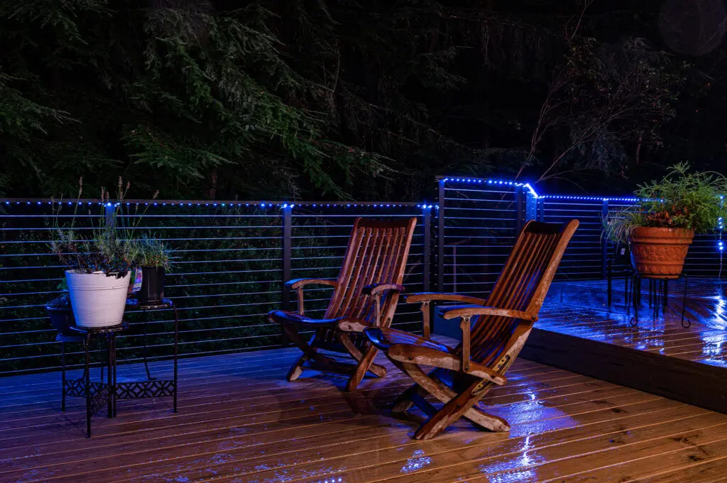 Deck railing with decoration