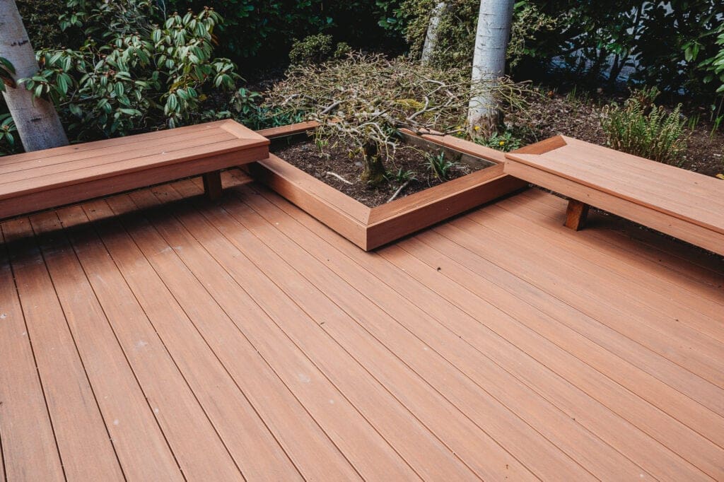 built in deck bench seating