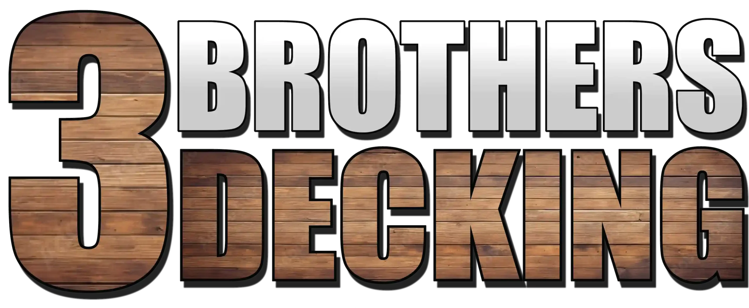 3 Brothers Decking logo with wood texture