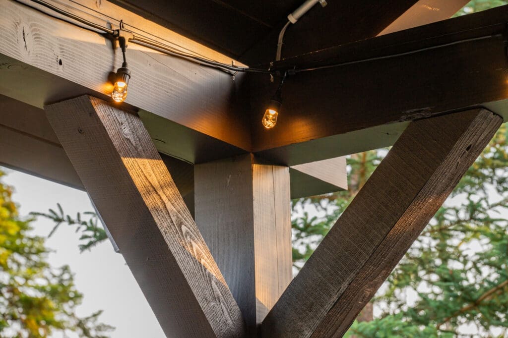 string lights in gazebo for ambiance