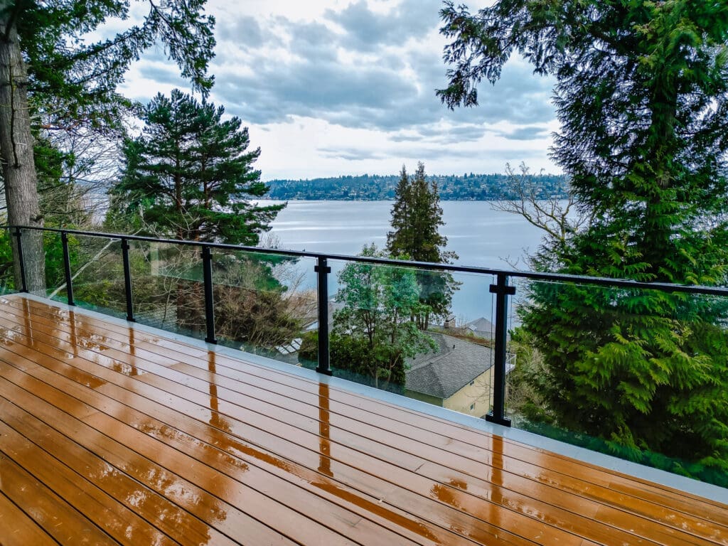 Matte Black Framed Glass Railing for outdoor deck or balcony