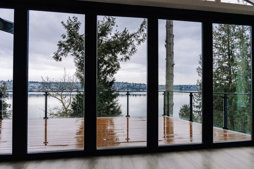 Matte Black Framed Glass Railing for outdoor deck or balcony