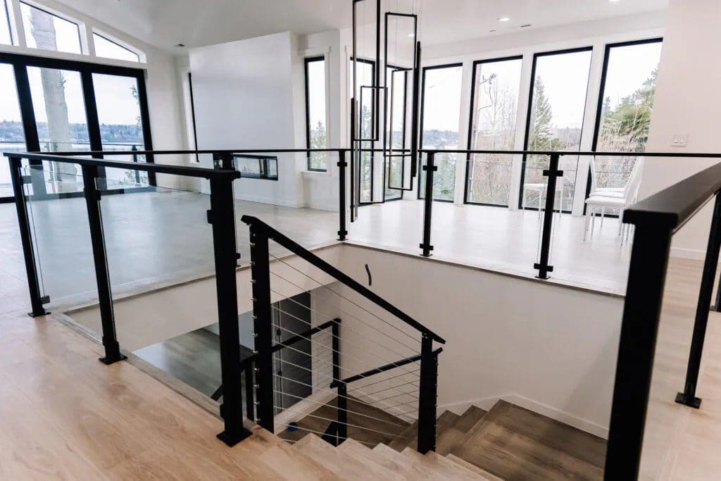 Matte Black Framed Glass Railing