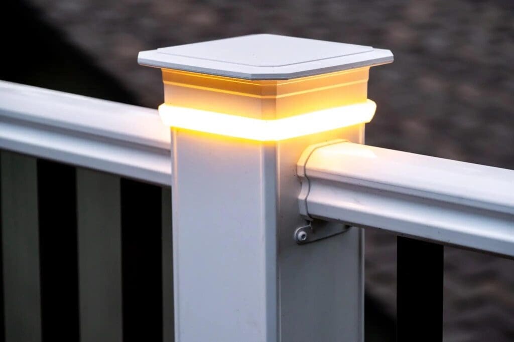 composite railing with recessed light
