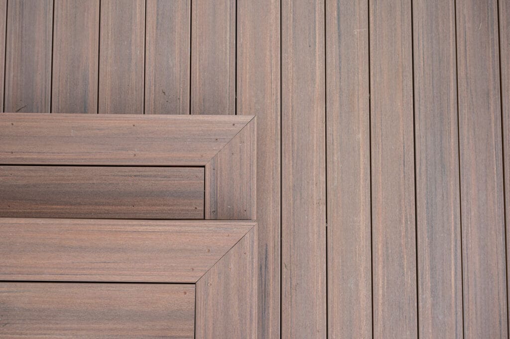 Wooden deck with steps and planks